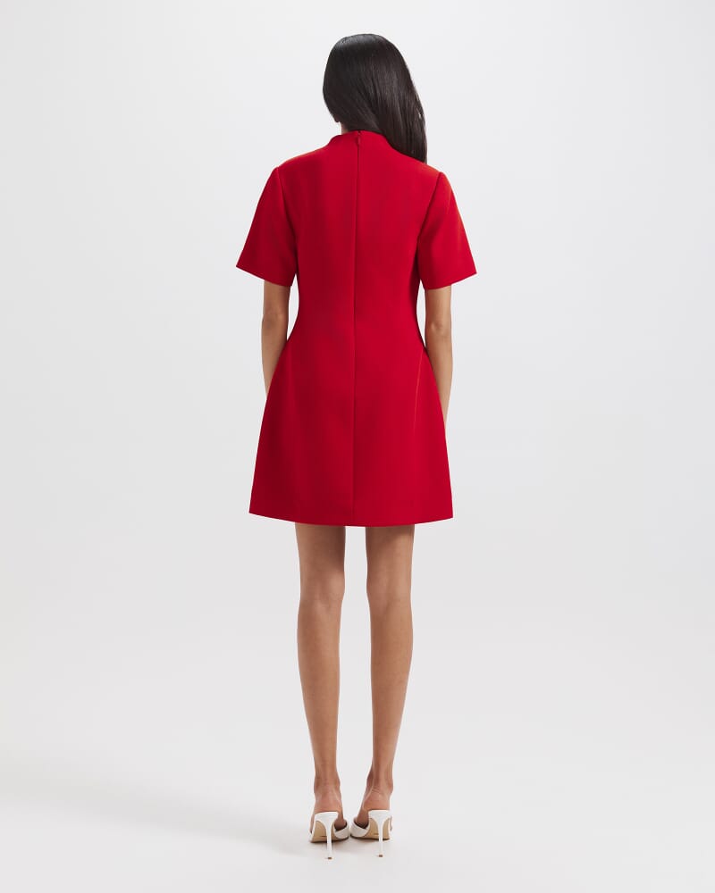 Dharma Short Sleeve Mini Dress in CRIMSON