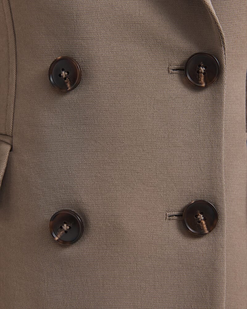 Dharma Stitch Detail Double Breasted Blazer in SABLE