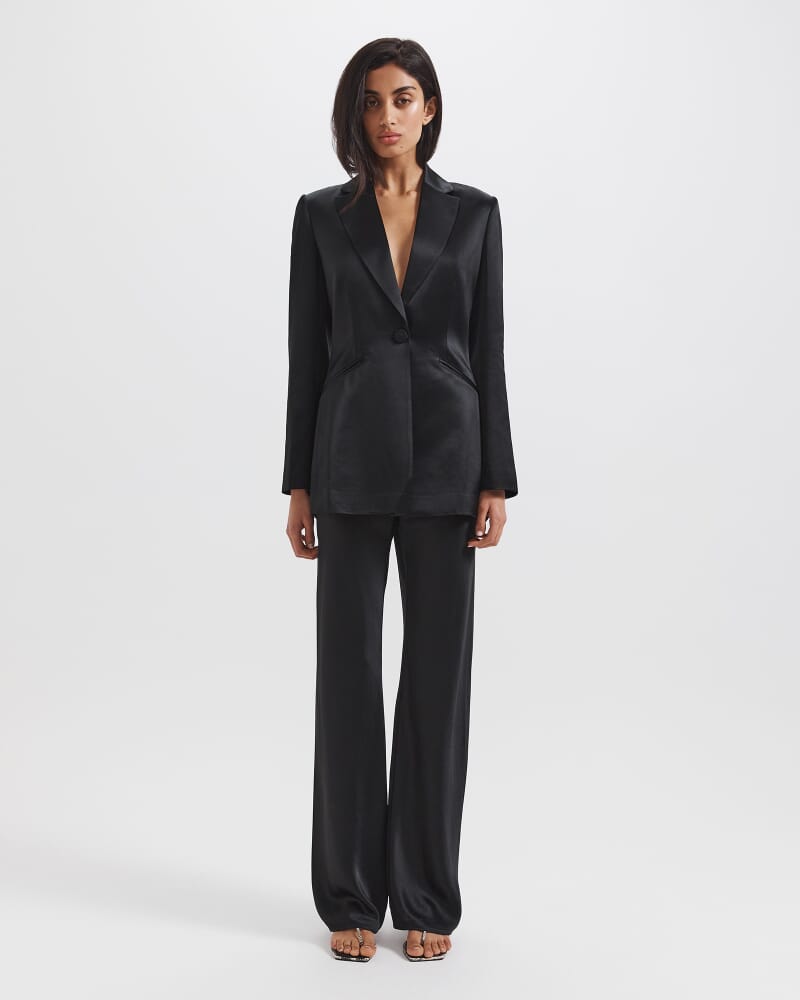 Sallee Longline Blazer in BLACK