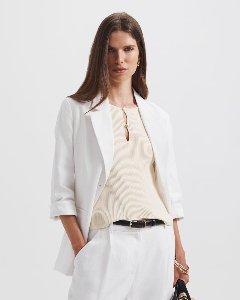 Lila Linen Jacket in WHITE