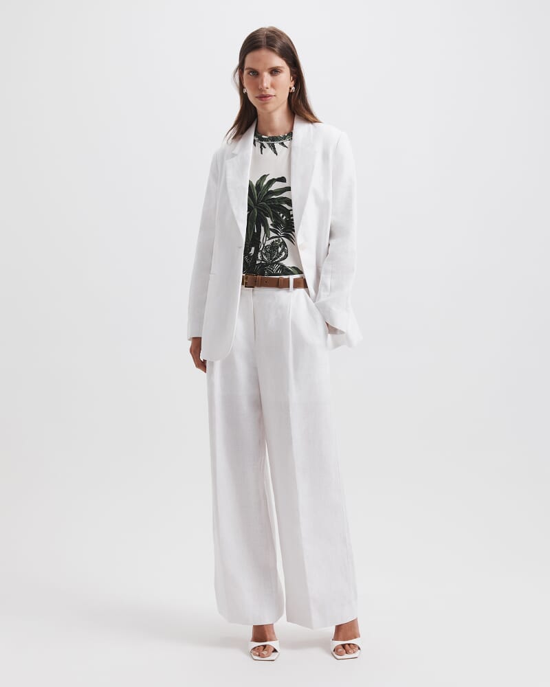 Lila Linen Jacket in WHITE