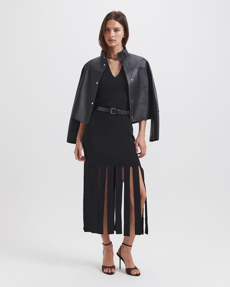 Romy Leather Jacket in BLACK