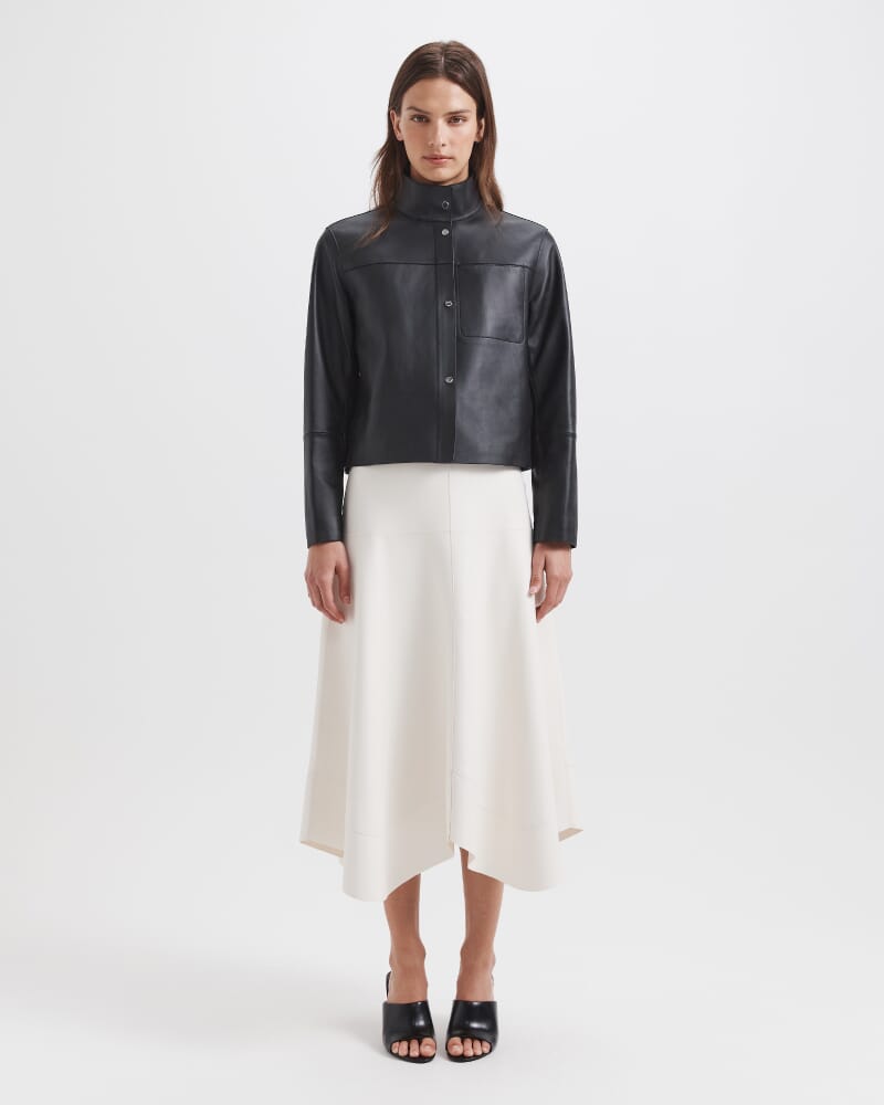 Romy Leather Jacket in BLACK
