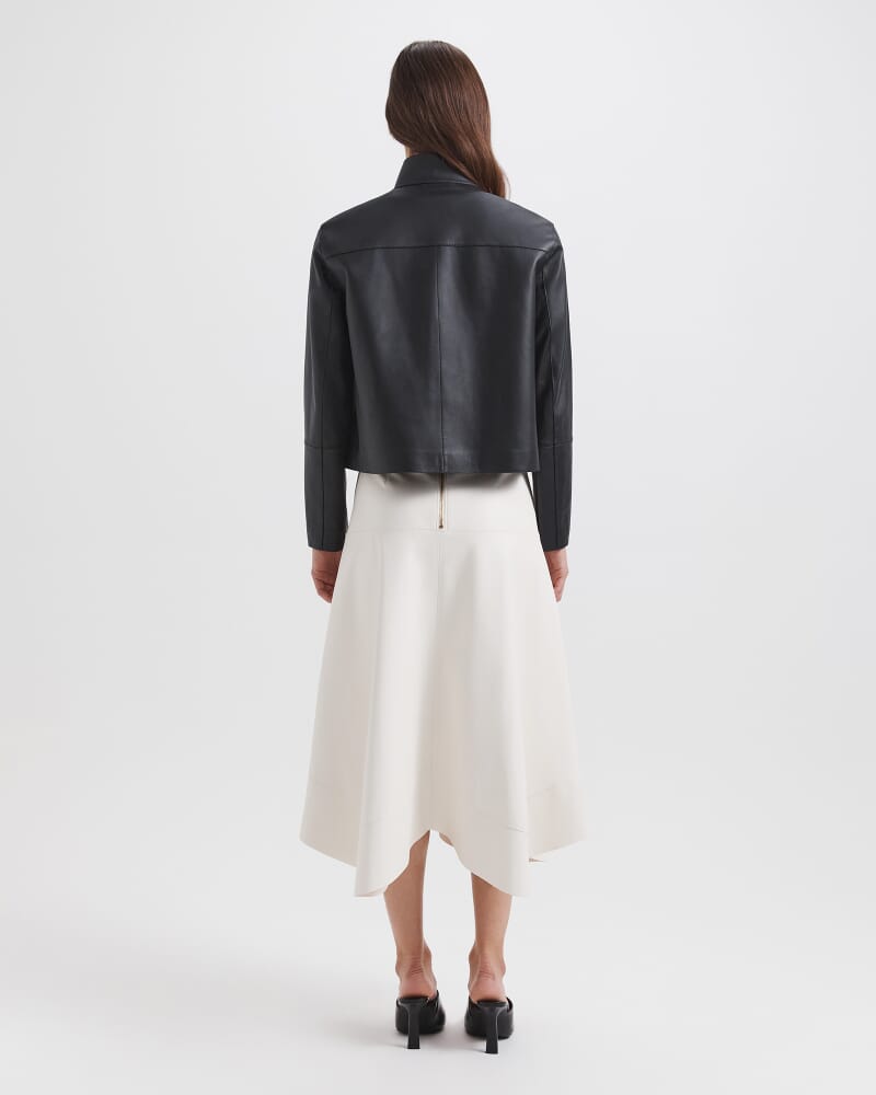 Romy Leather Jacket in BLACK