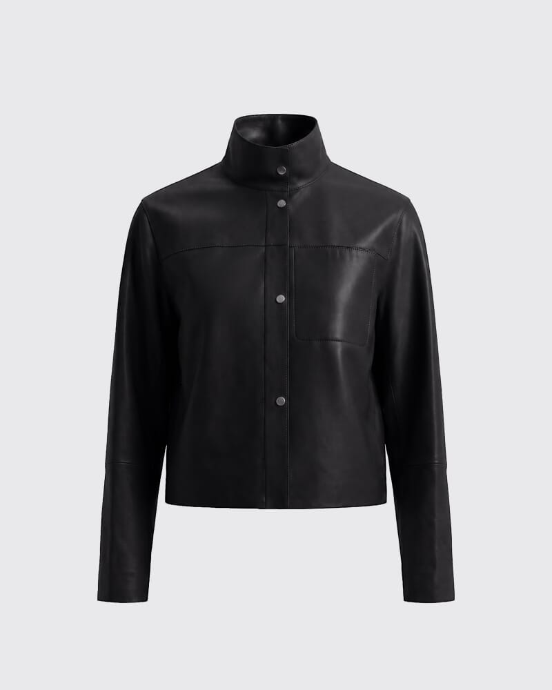Romy Leather Jacket in BLACK