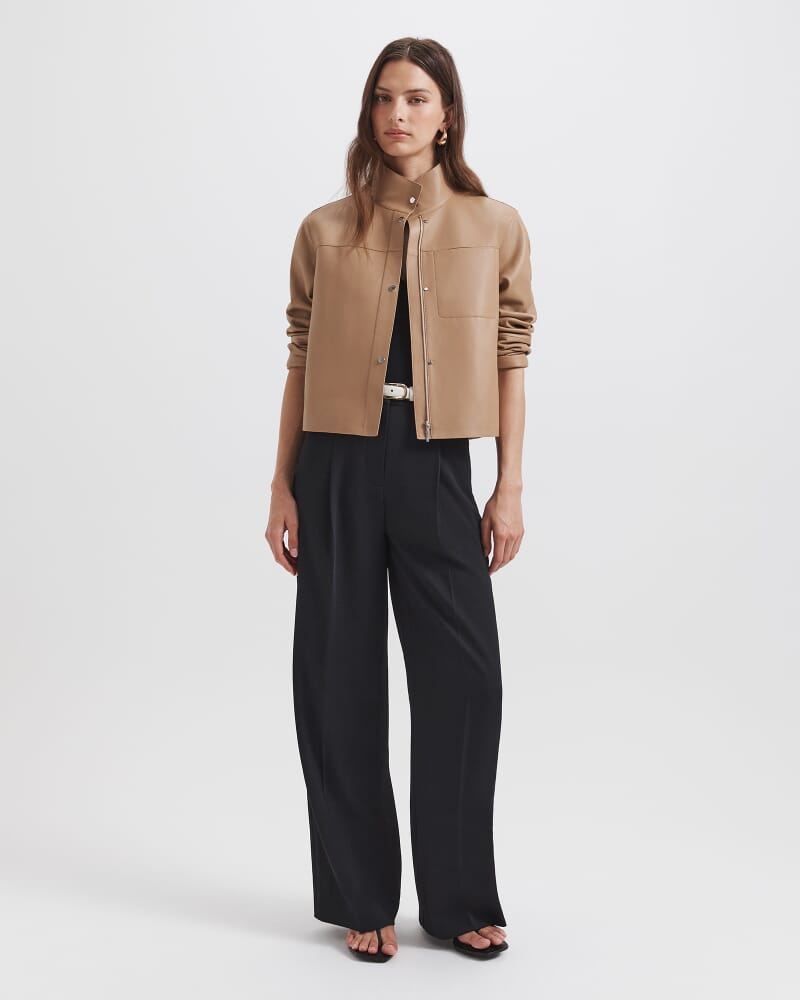 Romy Leather Jacket in OAT