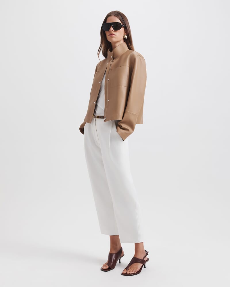 Romy Leather Jacket in OAT