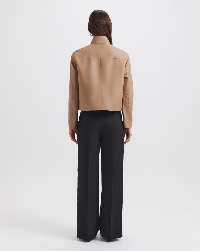 Romy Leather Jacket in OAT