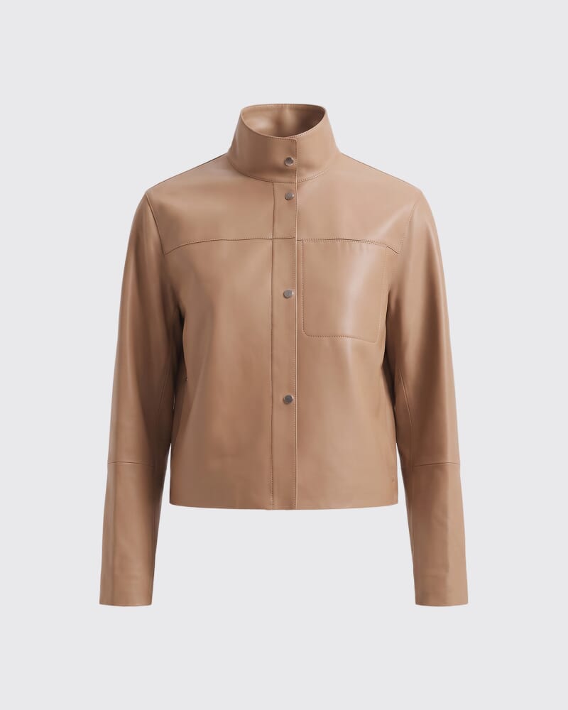 Romy Leather Jacket in OAT