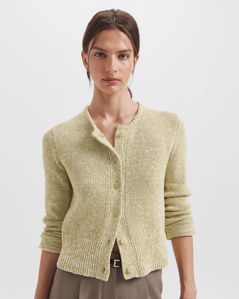 Edith Tape Yarn Cardigan in CITRUS