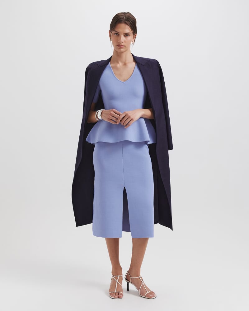 Mia Milano Peplum Top in COVE BLUE