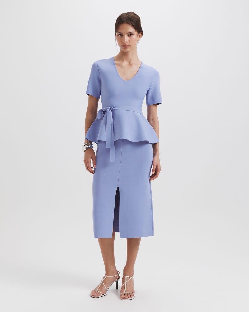 Mia Milano Peplum Top in COVE BLUE