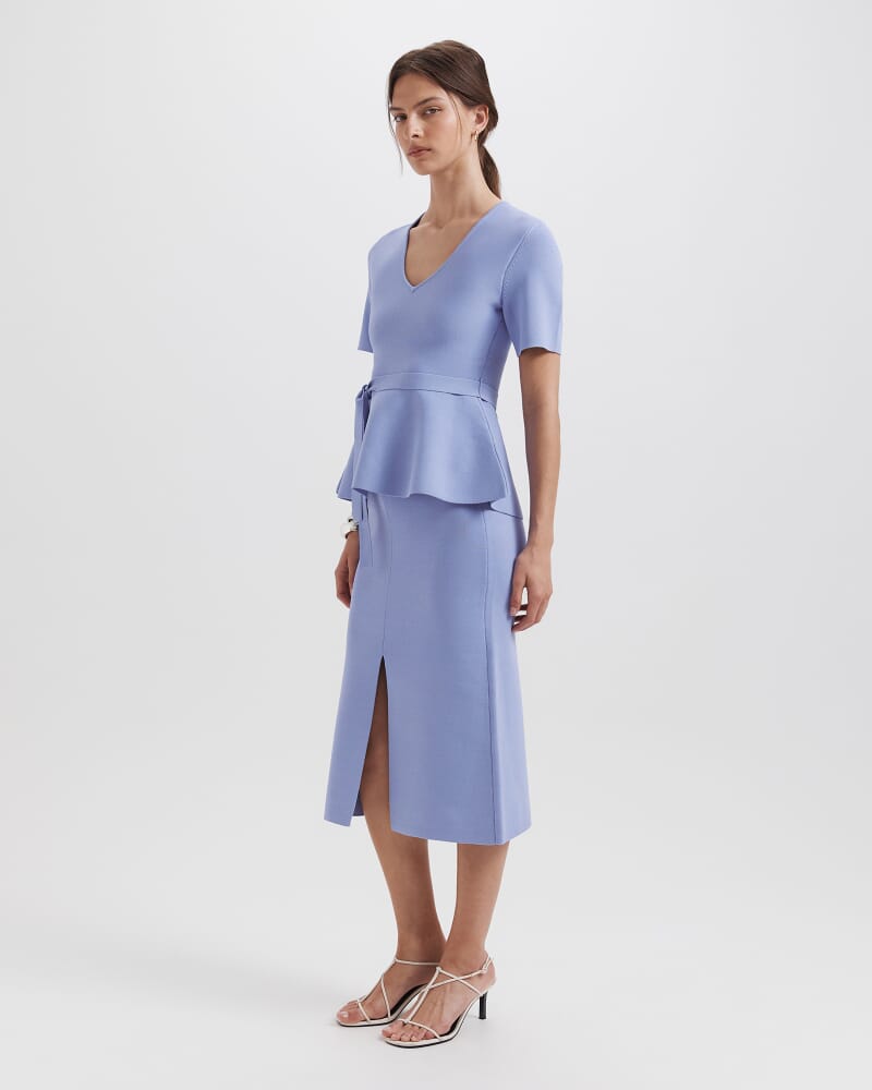 Mia Milano Peplum Top in COVE BLUE