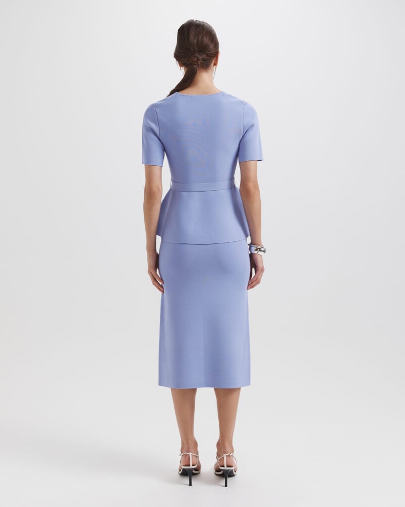 Mia Milano Peplum Top in COVE BLUE