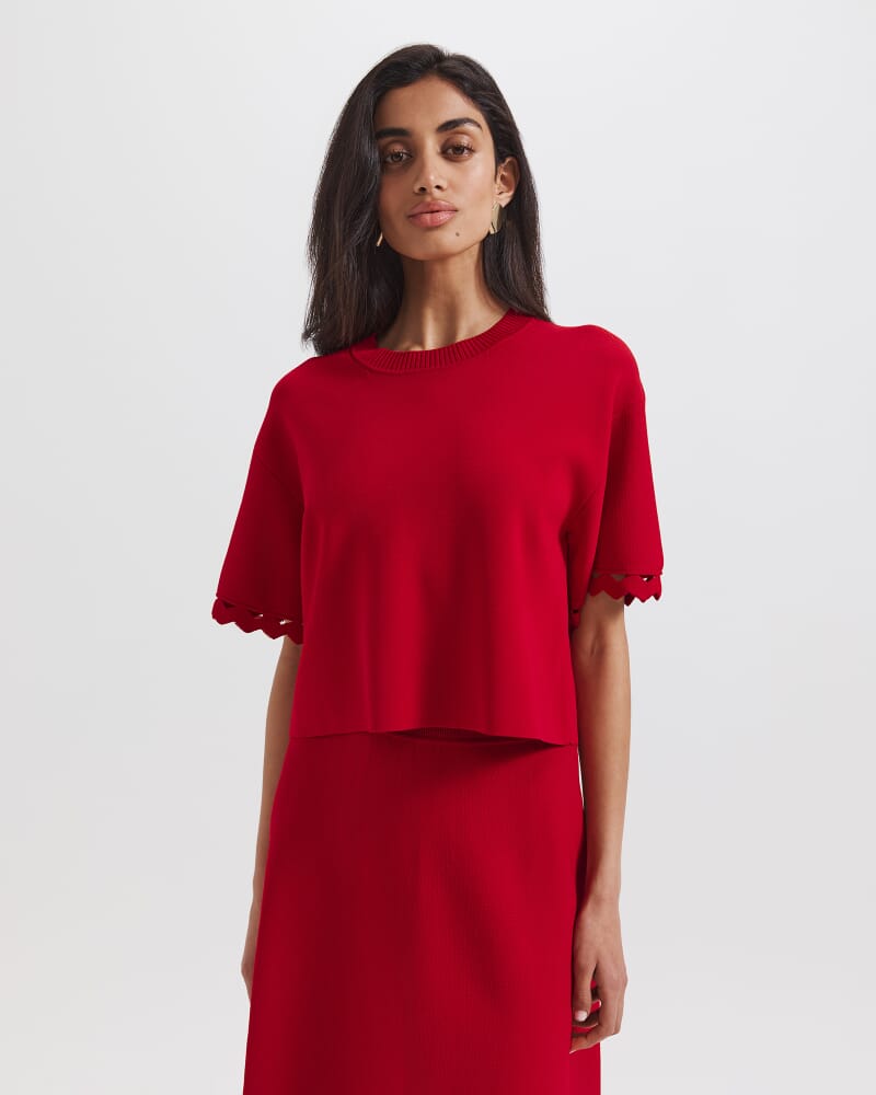 Mia Milano Cut Out Top in CRIMSON