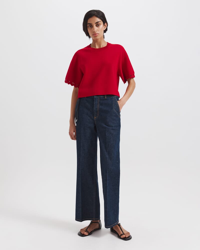 Mia Milano Cut Out Top in CRIMSON