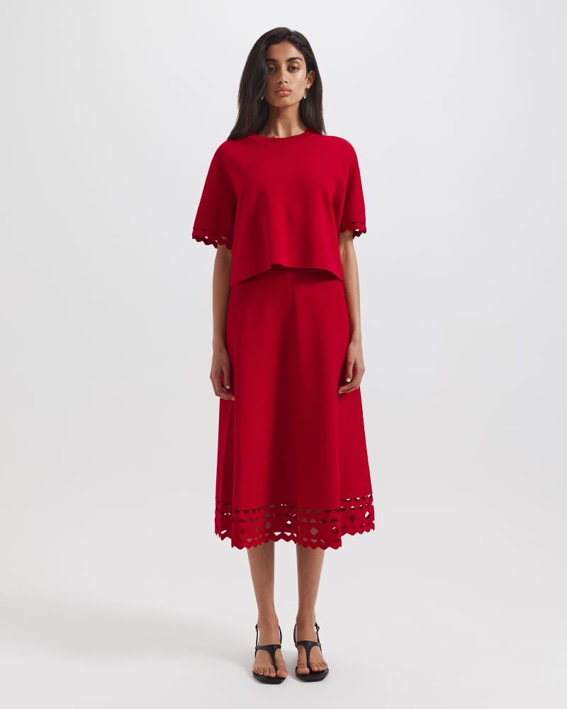 Mia Milano Cut Out Top in CRIMSON
