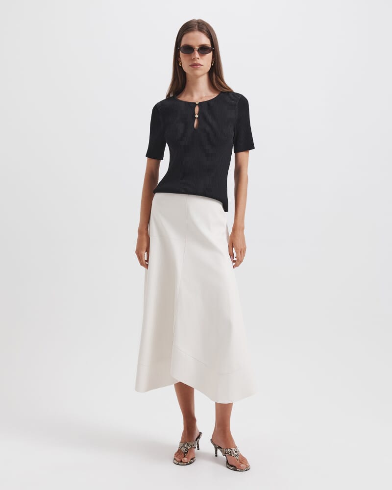 Vicky Keyhole Rib Knit in BLACK