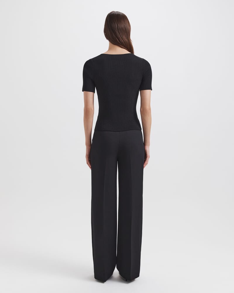Vicky Keyhole Rib Knit in BLACK