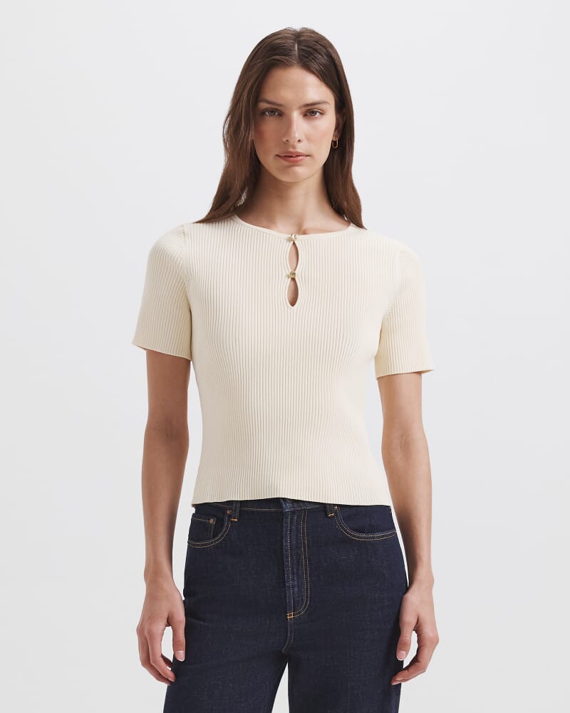 Vicky Keyhole Rib Knit in BUTTERCUP