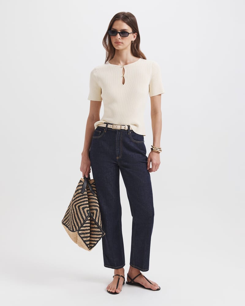 Vicky Keyhole Rib Knit in BUTTERCUP