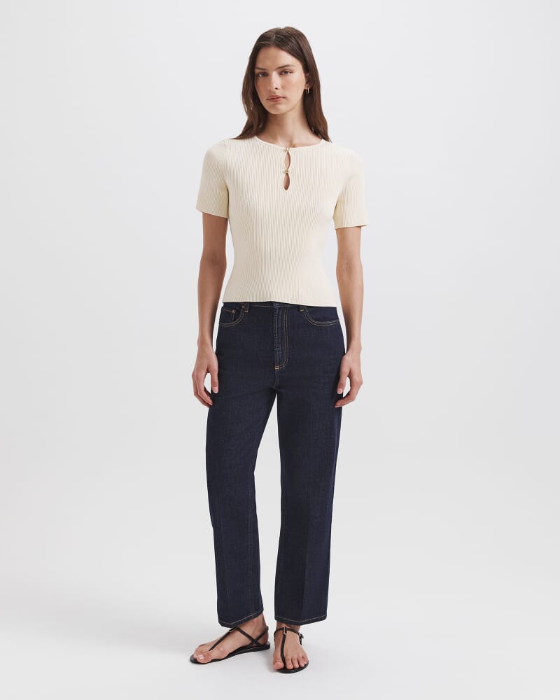 Vicky Keyhole Rib Knit in BUTTERCUP