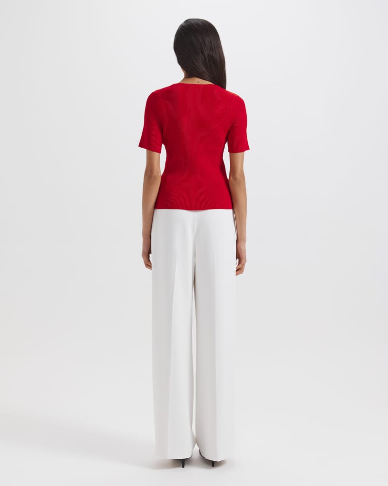 Vicky Keyhole Rib Knit in CRIMSON