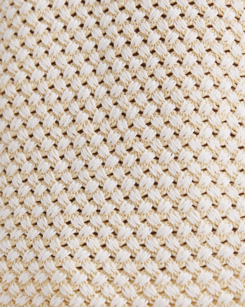 Dalia Woven Knit Tank in WHITE/DIJON