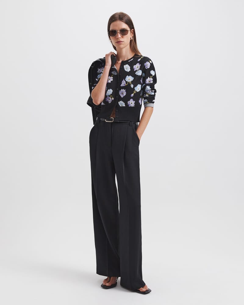 Jardin Jacquard Cardigan in BLACK MULTI