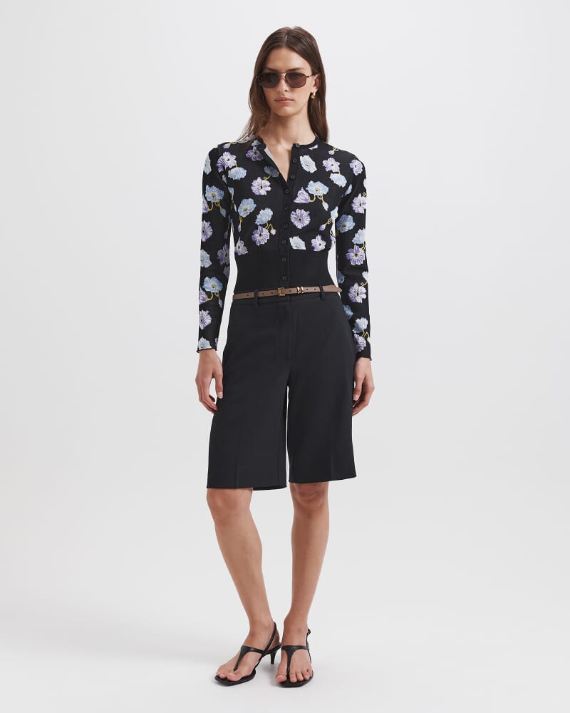 Jardin Jacquard Cardigan in BLACK MULTI