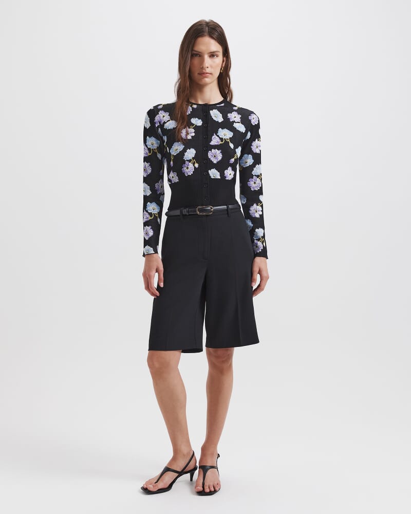 Jardin Jacquard Cardigan in BLACK MULTI
