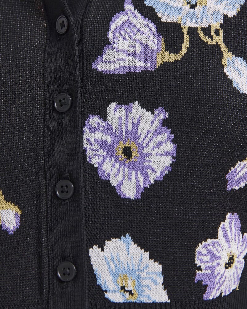 Jardin Jacquard Cardigan in BLACK MULTI