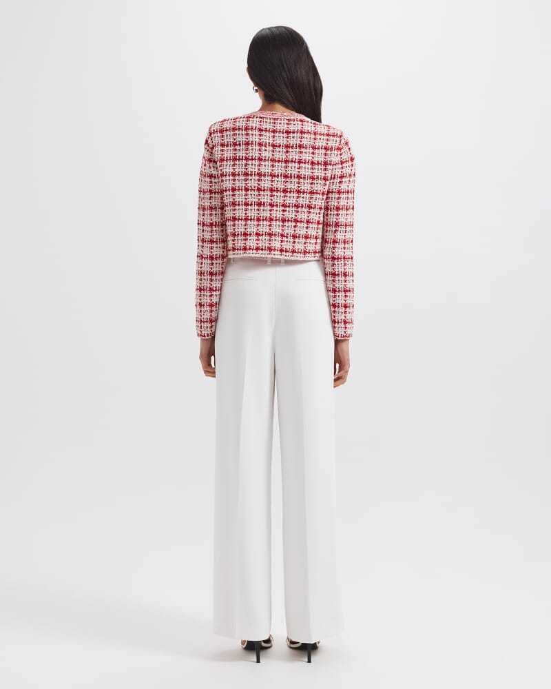 Camelia Jacquard Cardigan in RED MULTI