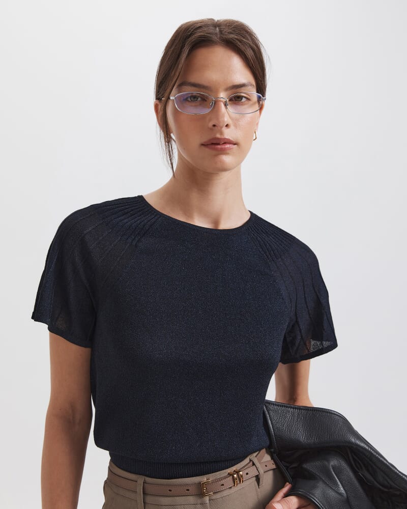 Mariya Sparkling Knit Top in MIDNIGHT