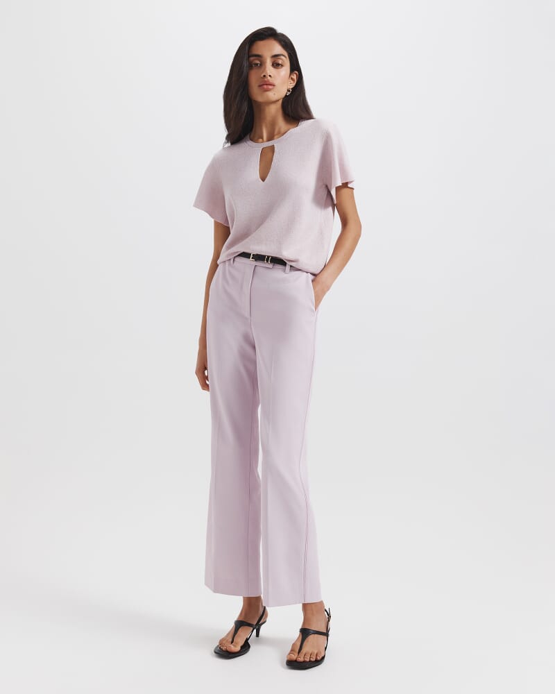 Mariya Sparkling Knit Top in PALE PINK