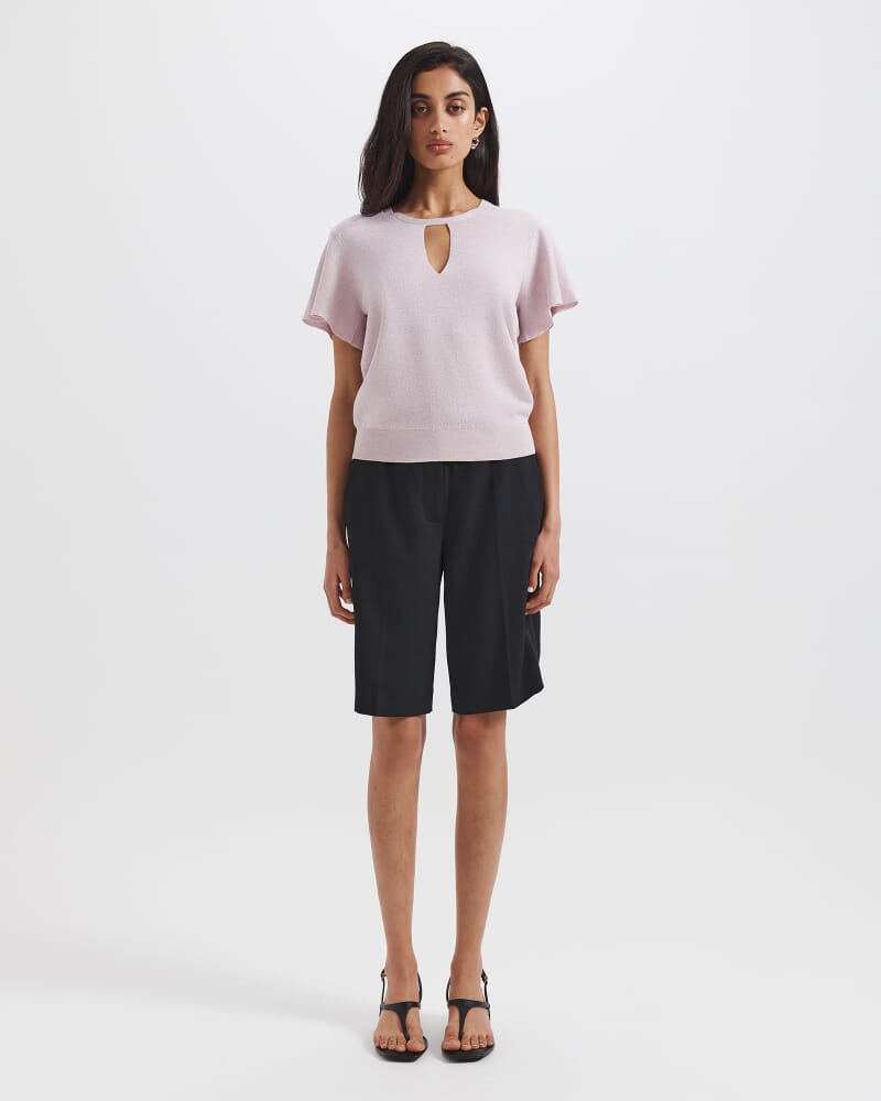 Mariya Sparkling Knit Top in PALE PINK
