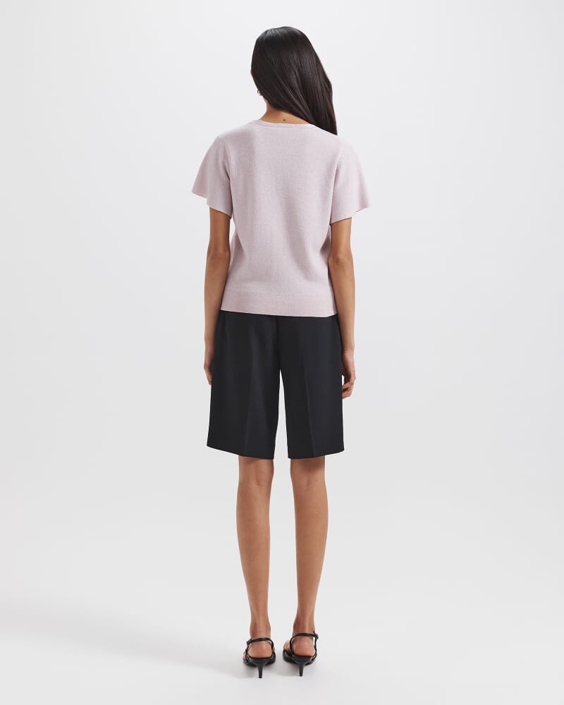 Mariya Sparkling Knit Top in PALE PINK