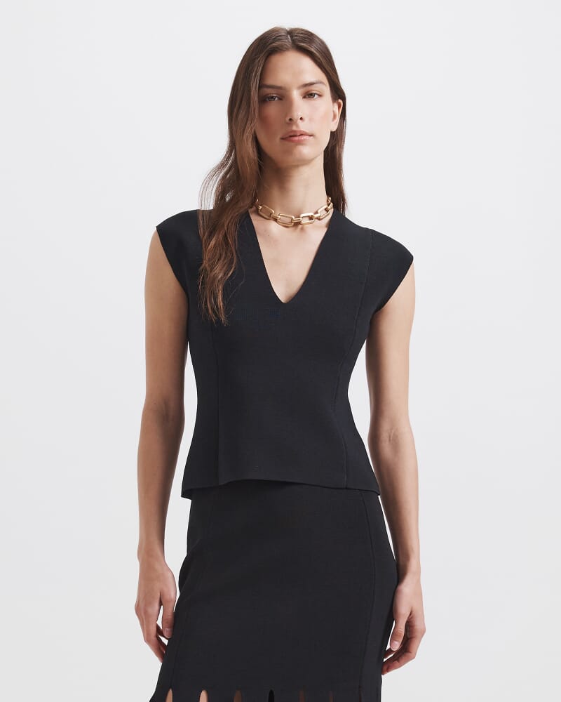 Mia Milano Panel Top in BLACK