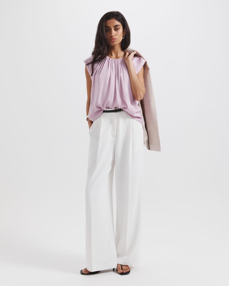 Dharma Pleat Front Pant in ALABASTER