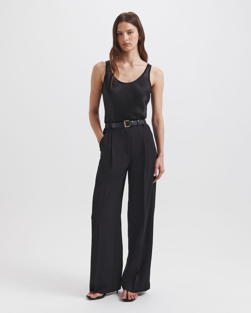 Dharma Pleat Front Pant in BLACK