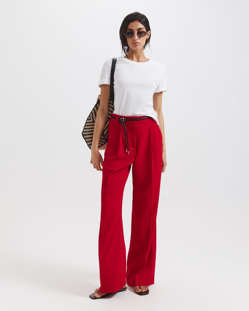 Dharma Pleat Front Pant in CRIMSON