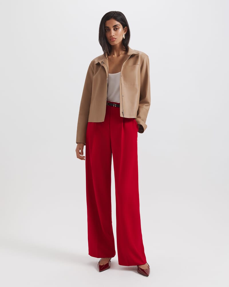 Dharma Pleat Front Pant in CRIMSON