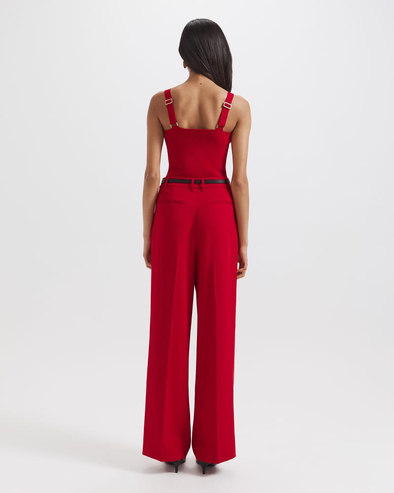 Dharma Pleat Front Pant in CRIMSON
