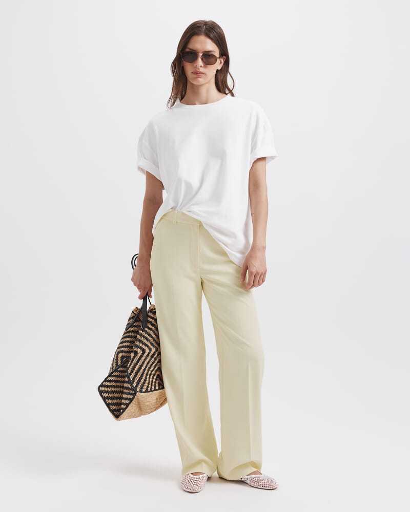 Dharma Tailored Wide Leg Pant in BUTTER