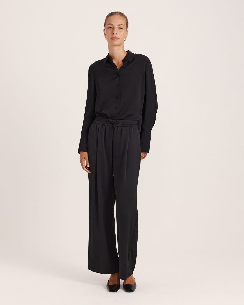 Tina Twill Pull On Pant in BLACK