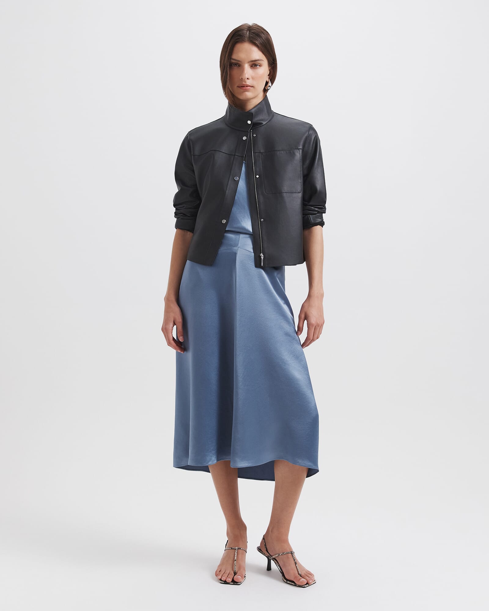 Sallee Draped Front Midi Skirt
