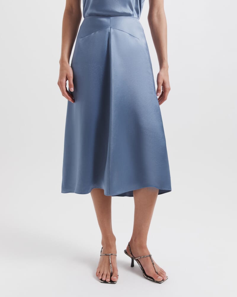 Sallee Draped Front Midi Skirt in MOONLIGHT