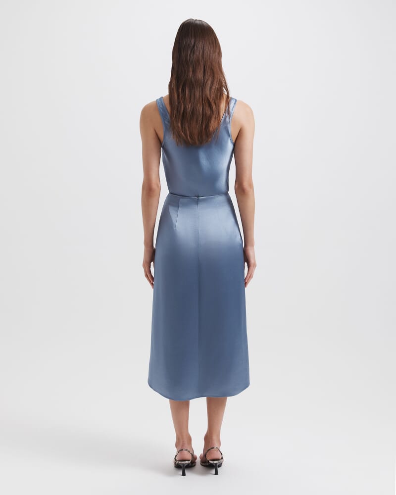 Sallee Draped Front Midi Skirt in MOONLIGHT