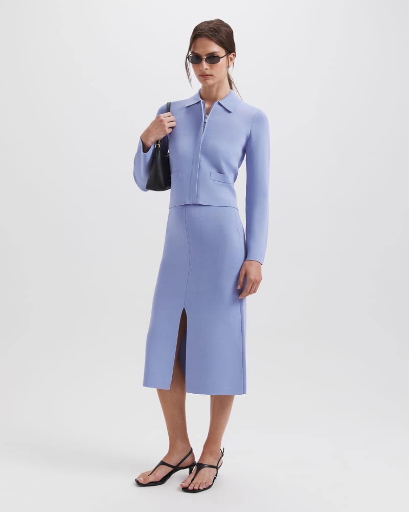 Mia Milano Midi Skirt in COVE BLUE