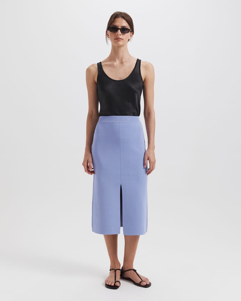 Mia Milano Midi Skirt in COVE BLUE